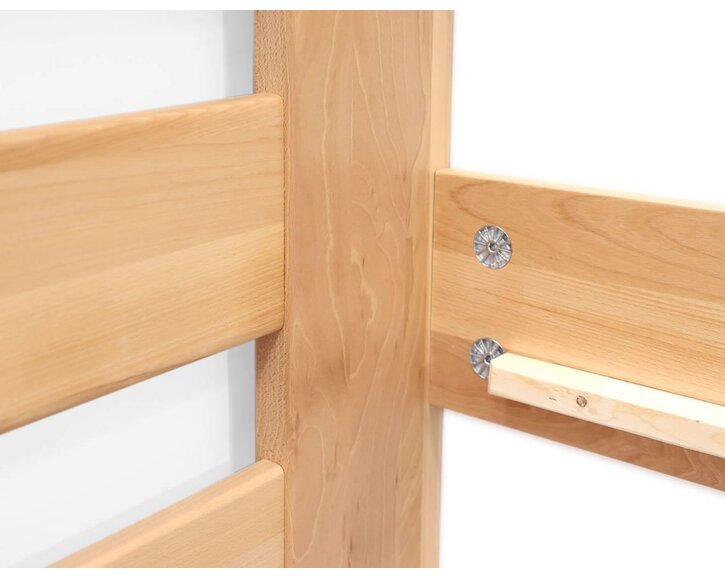 Rohová drevená posteľ MIVA, 120x200, masív buk