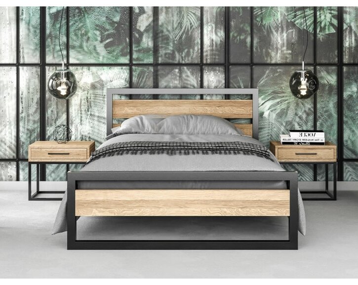 Interiér - Posteľ dvojlôžko Drew - 371, masív dub