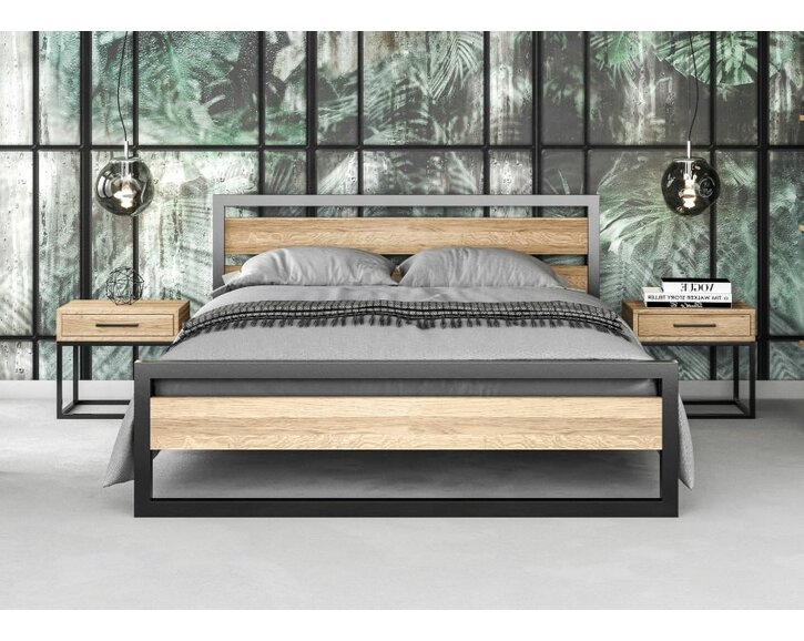Interiér - Posteľ dvojlôžko Drew - 371, masív dub