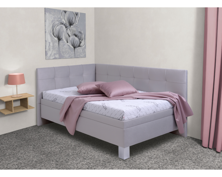 Rohová čalúnená posteľ Valia Rohová čalúnená posteľ Valia