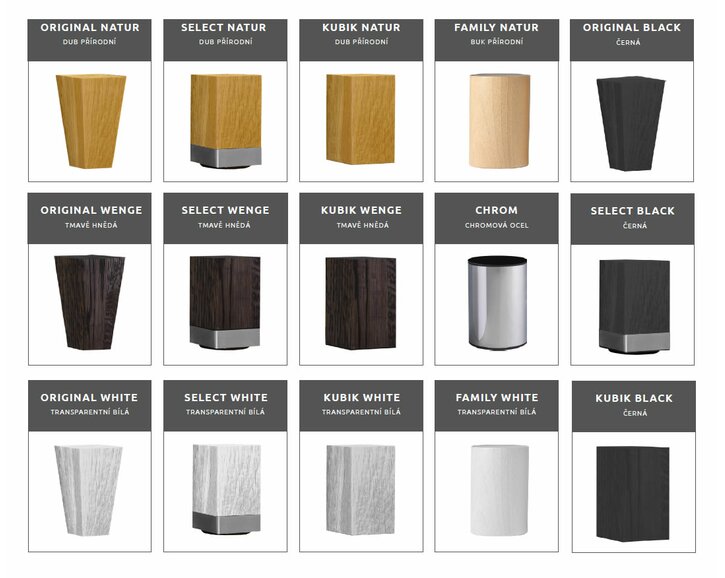 Výber nožiek - čalúnená posteľ Venus PL