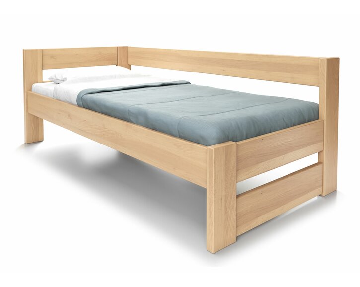 Posteľ jednolôžko z masívu Ela, Ľavá, masív buk