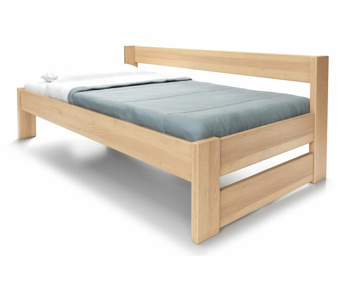 Zvýšená posteľ jednolôžko ELA s bočním čelem, 140x200, masívny buk Zvýšená posteľ jednolôžko ELA s bočním čelem, 140x200, masívny buk