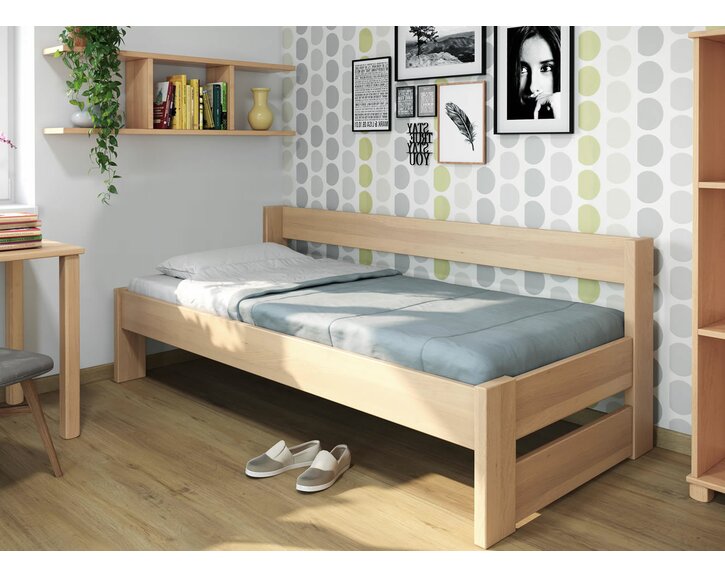 Posteľ jednolôžko z masívu Ela bez čiel