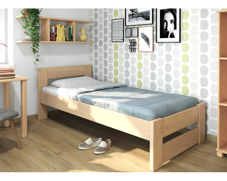 Dizajn - jednolôžko z masívu Ela, masív buk