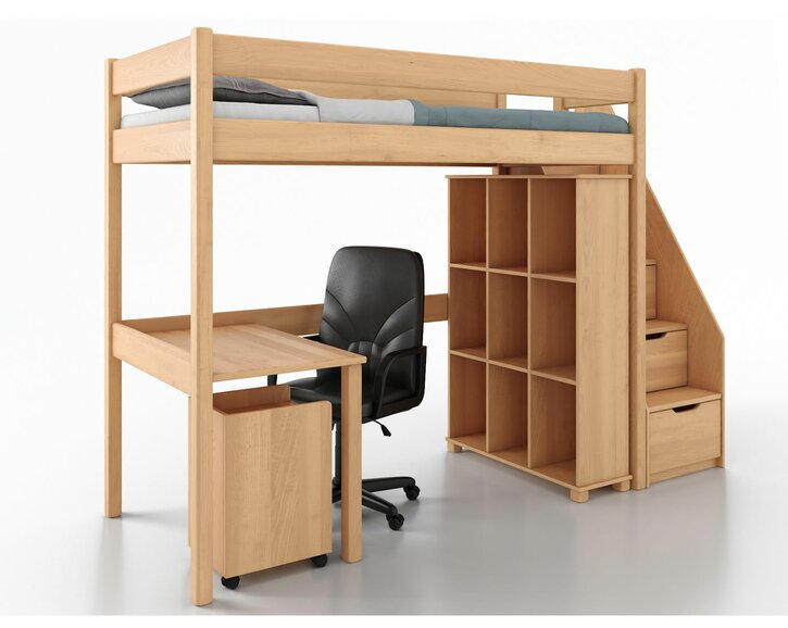 Poschodová posteľ JUNIOR 8, masív buk