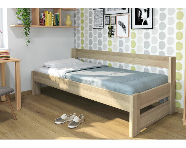 Posteľ jednolôžko z masívu Ela bočné čelo