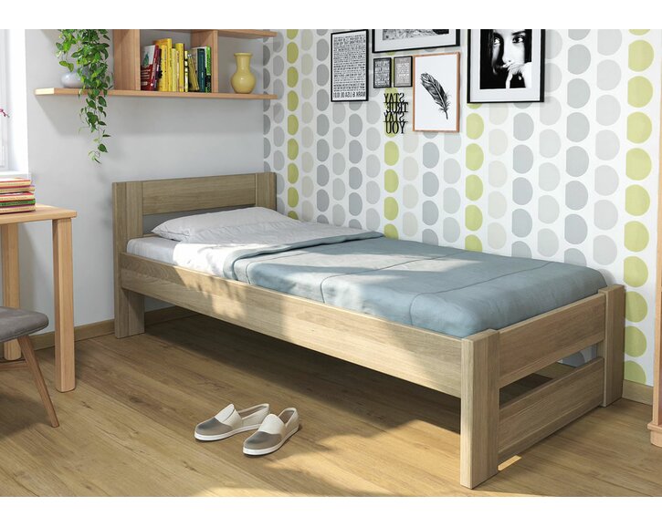 Design - jednolôžko z masívu Ela, masív dub