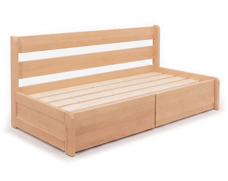 Rozkladacia posteľ s úložným priestorom FLEXO - bez čiel, masív buk