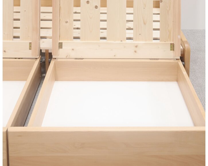 Rozkladacia posteľ s úložným priestorom FLEXO - bez čiel, masív buk