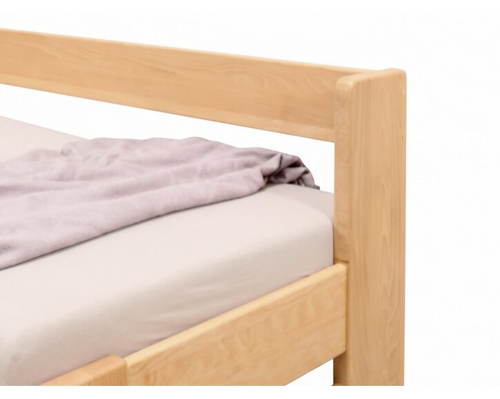Zvýšená posteľ jednolôžko MIVA s bočným čelom 140x200, masív buk