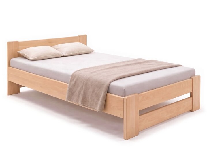 Zvýšená posteľ jednolôžko MIVA, 120x200, masív buk