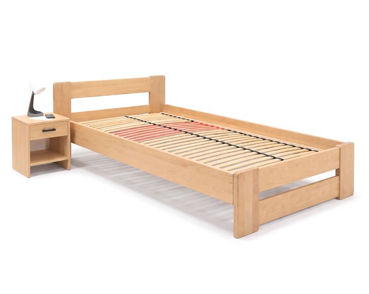 Zvýšená posteľ jednolôžko MIVA, 120x200, masív buk