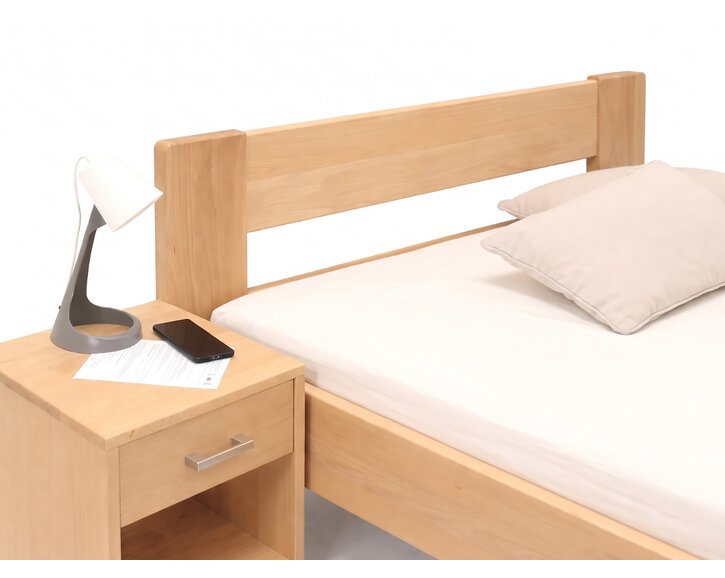 Zvýšená posteľ jednolôžko MIVA, 120x200, masív buk