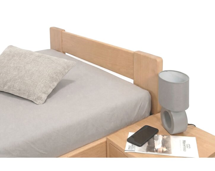 Zvýšená buková posteľ s roštom MIVA pravá, 90x200 Zvýšená buková posteľ s roštom MIVA pravá, 90x200