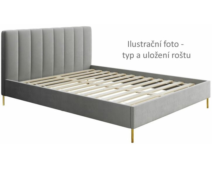 Čalúnená posteľ dvojlôžko RENE, 140x200cm, rošt ZDARMA - pohľad č. 3