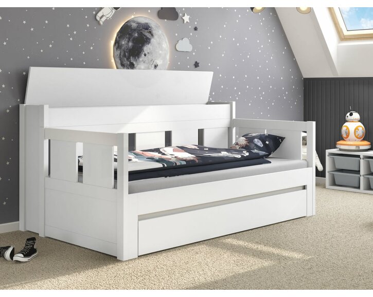 Rozkládacia posteľ BONDI bílá, masiv borovica Rozkládacia posteľ BONDI bílá, masiv borovica