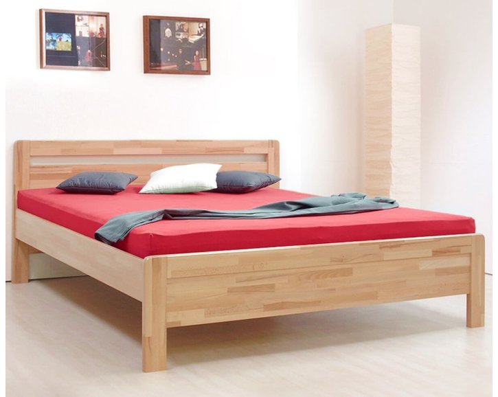 Zvýšená posteľ z masívu Karlo-oblé, masív buk cink