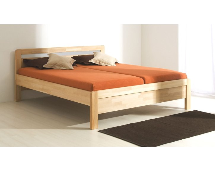 Zvýšená posteľ z masívu Karlo-oblé, masív buk cink