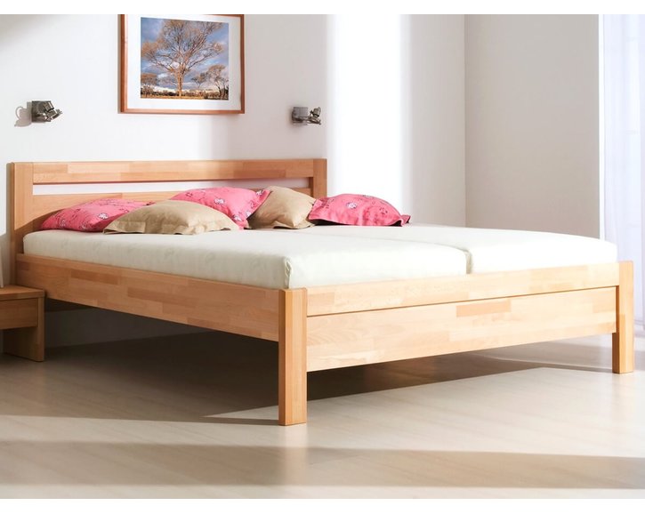 Zvýšená posteľ z masívu Karlo, masív buk cink