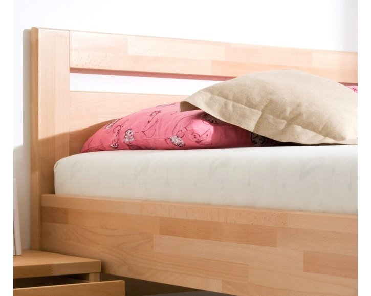 Zvýšená posteľ z masívu Karlo, masív buk cink