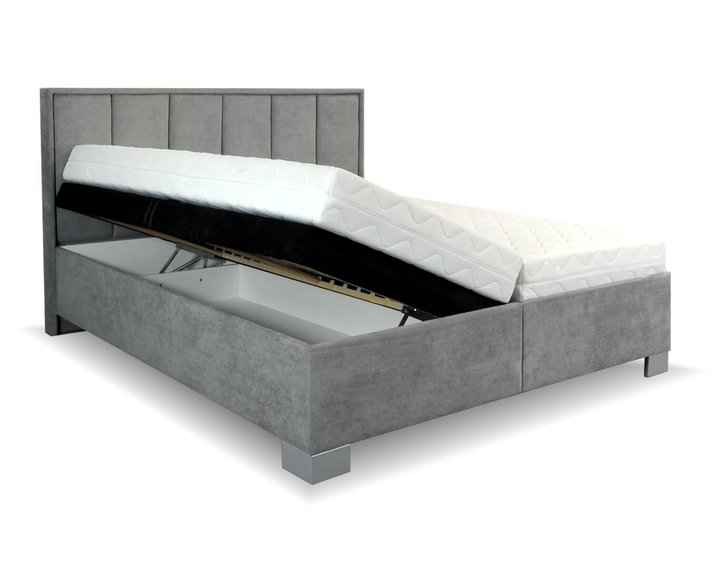 Vyvýšená čalúnená posteľ s úložným priestorom Karin