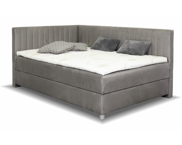 Rohová posteľ boxspring s úložným priestorom NOVO s čelami, 120x200cm Rohová posteľ boxspring s úložným priestorom NOVO s čelami, 120x200cm