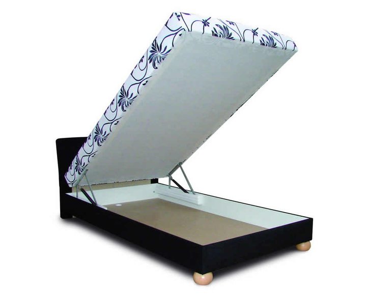 Zvýšená čalúnená posteľ s úložným priestorom ZAPA