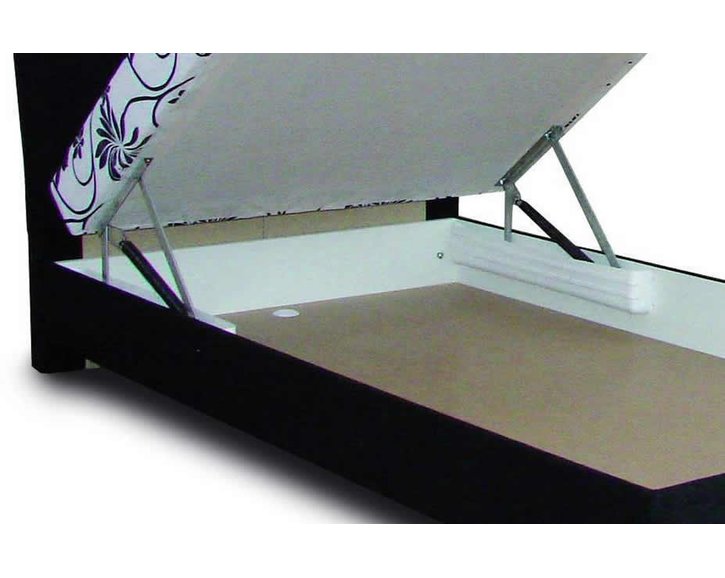 Zvýšená čalúnená posteľ s úložným priestorom ZAPA