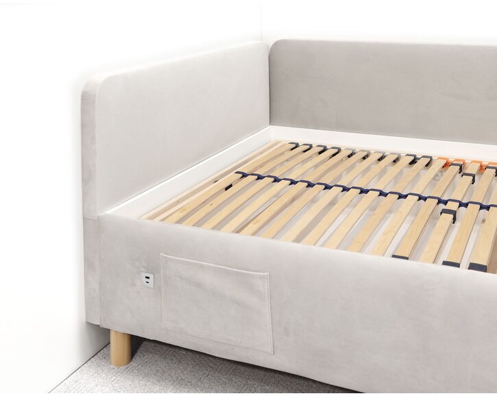 Multifunkčná rohová posteľ NEXUS s roštom a USB nabíjačkou, 140x200cm