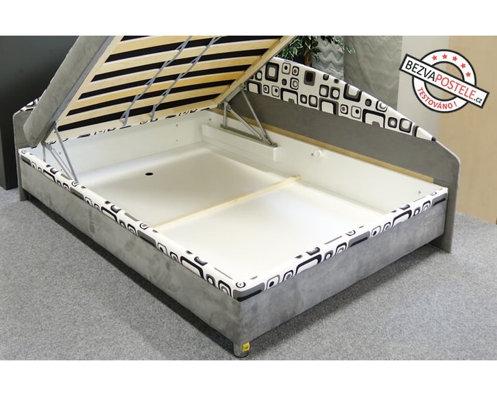 Čalúnená posteľ s čelami a úložným priestorom Alexa Čalúnená posteľ s čelami a úložným priestorom Alexa