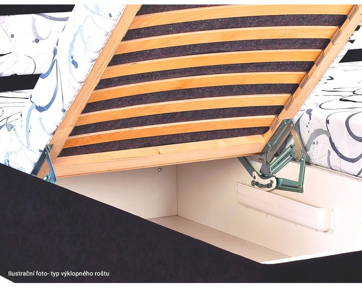 Vyvýšená čalúnená posteľ Aleš, s úložným priestorom Vyvýšená čalúnená posteľ Aleš, s úložným priestorom