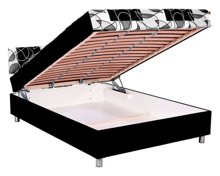 Čalúnená posteľ s čelom a úložným priestotom Mona