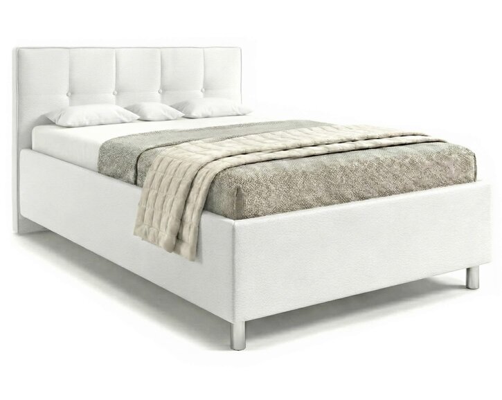 Čalúnená posteľ s úložným priestorom Crissy, 120x200, biela