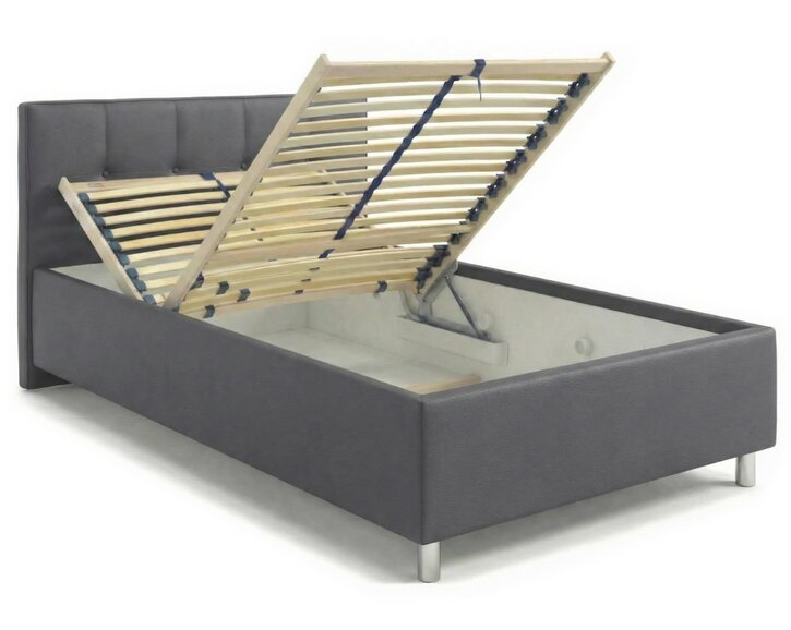 Čalúnená posteľ s úložným priestorom Crissy, 140x200, tmavo šedá Čalúnená posteľ s úložným priestorom Crissy, 140x200, tmavo šedá