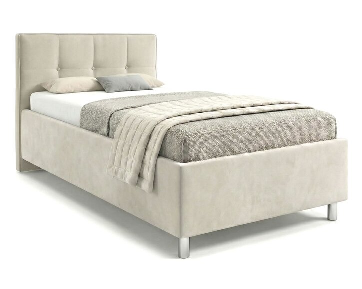 Čalúnená posteľ s úložným priestorom Crissy 90x200, biela