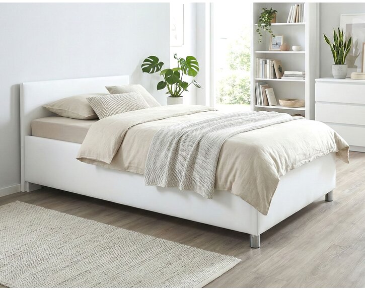 Vyvýšená čalúnená posteľ Lyoneta, s úložným priestorom, 120x200cm