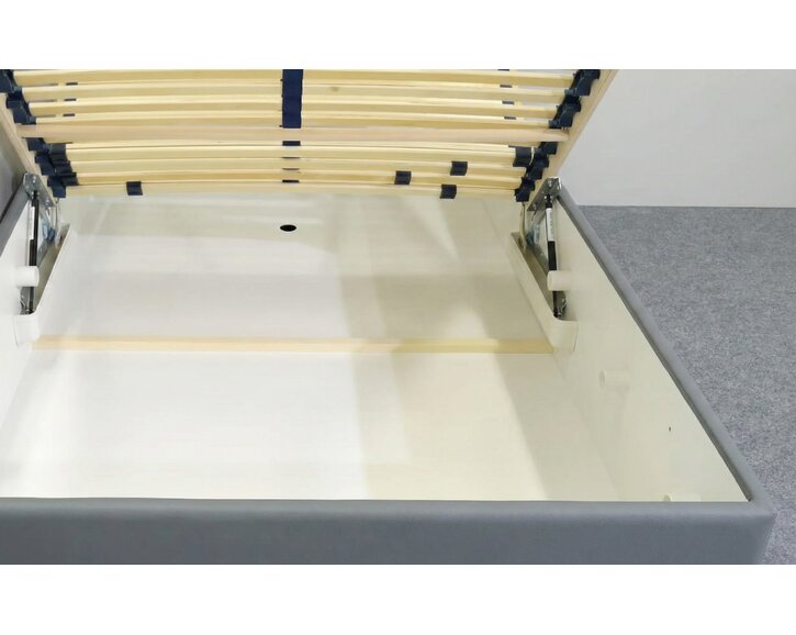 Vyvýšená čalúnená posteľ s úložným priestorom Ryana, 120x200cm, sivá