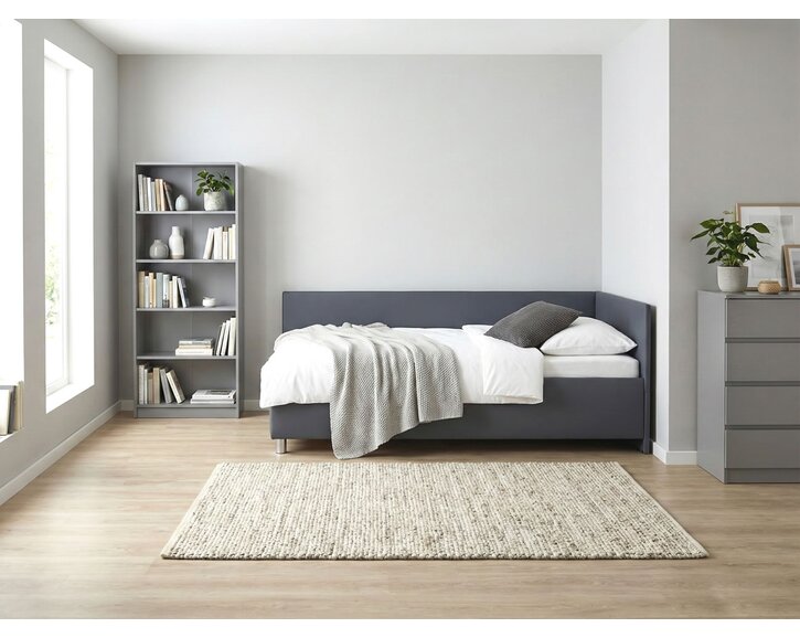 Vyvýšená čalúnená posteľ s úložným priestorom, 120x200