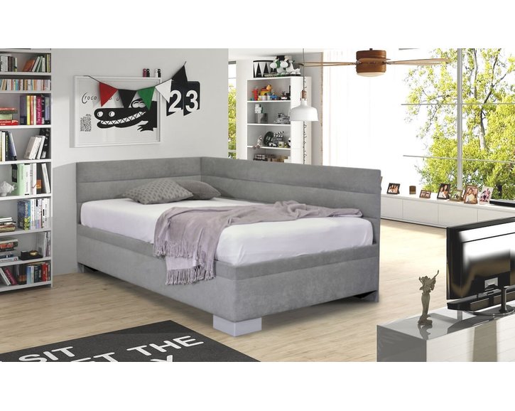 Čalúnená posteľ s úložným priestorom Niobe, 90x200 cm