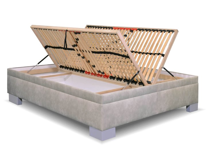 Vyvýšená čalúnená posteľ s úložným priestorom Litera