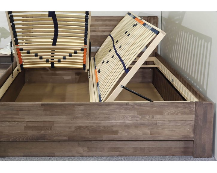 Drevená posteľ dvojlôžko s úložným priestorom ARION 2, masív buk