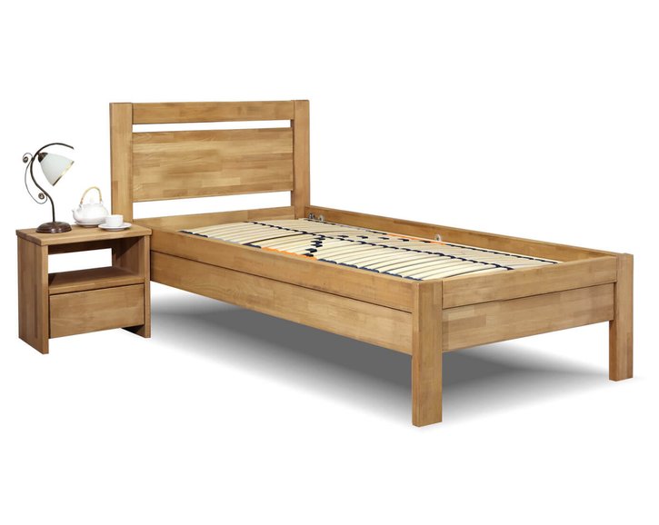 Vyvýšená posteľ jednolôžko z masivu Klementin, masiv buk