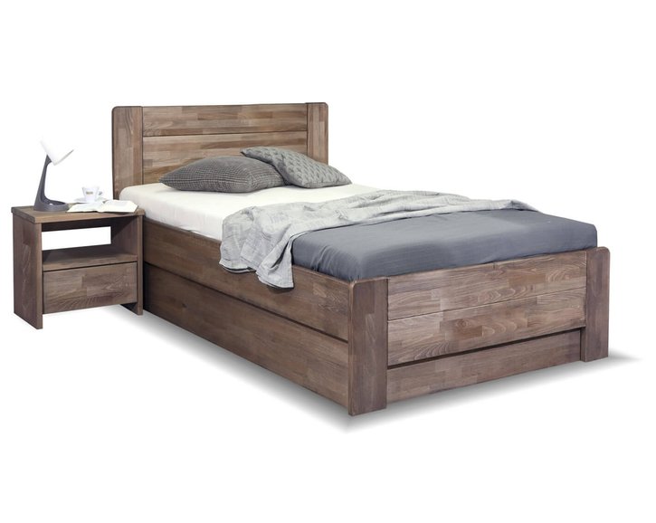 Drevená posteľ jednolôžko s úložným priestorom ARION 2, 90x210, masív buk Drevená posteľ jednolôžko s úložným priestorom ARION 2, 90x210, masív buk