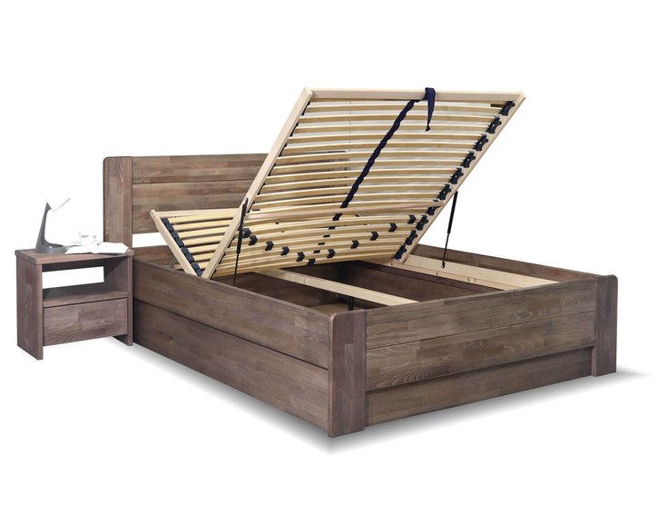 Posteľ s úložným priestorom ARION 2, 140x200, masív buk