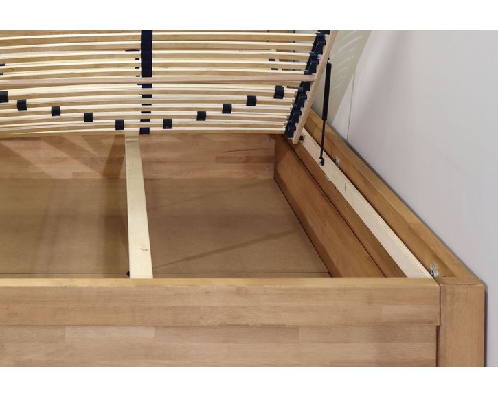 Vyvýšená posteĽ s úložným prIEstorOm Klementin, 140x200cm, masiv buk