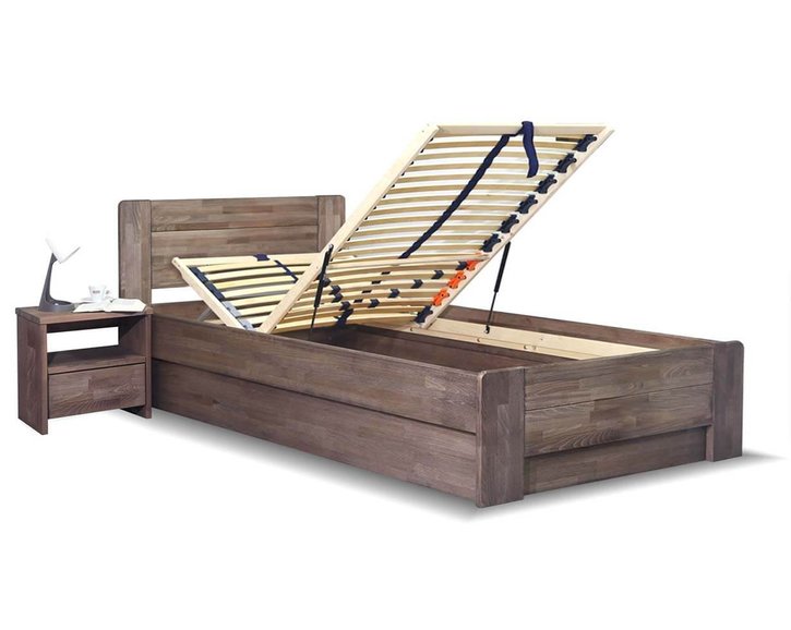 Posteľ s úložným priestorom ARION 2, 120x200, masív buk