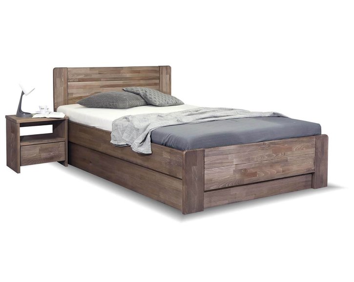 Posteľ s úložným priestorom ARION 2, 120x200, masív buk Posteľ s úložným priestorom ARION 2, 120x200, masív buk