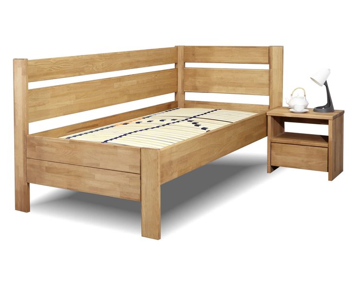 Zvýšená posteľ z masivu Academia, 80x200, 90x200, masiv buk, Ľavá