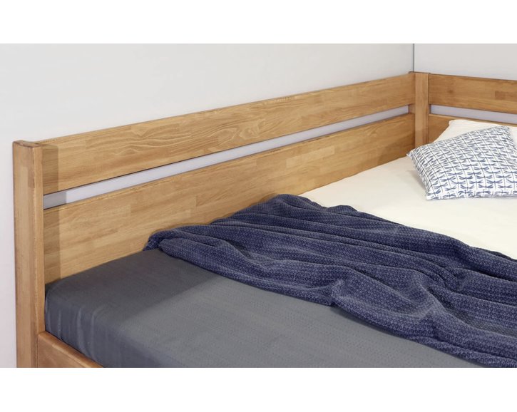 Zvýšená posteľ z masivu Academia, 80x200, 90x200, masiv buk, Ľavá